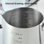 304 Stainless Steel Pointed Mouth Etched Cup Graduated Measuring Cup Milk Foam Cup Coffee Pot - Image 3