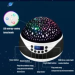 LED Starry Sky Light USB Remote Control Rotating Music Projector Lamp Romantic Starry Night Light - Image 3