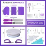 137 in 1 Cake Turntable Set Decorating Mouth Decorating Bag Baking Tool - Image 3