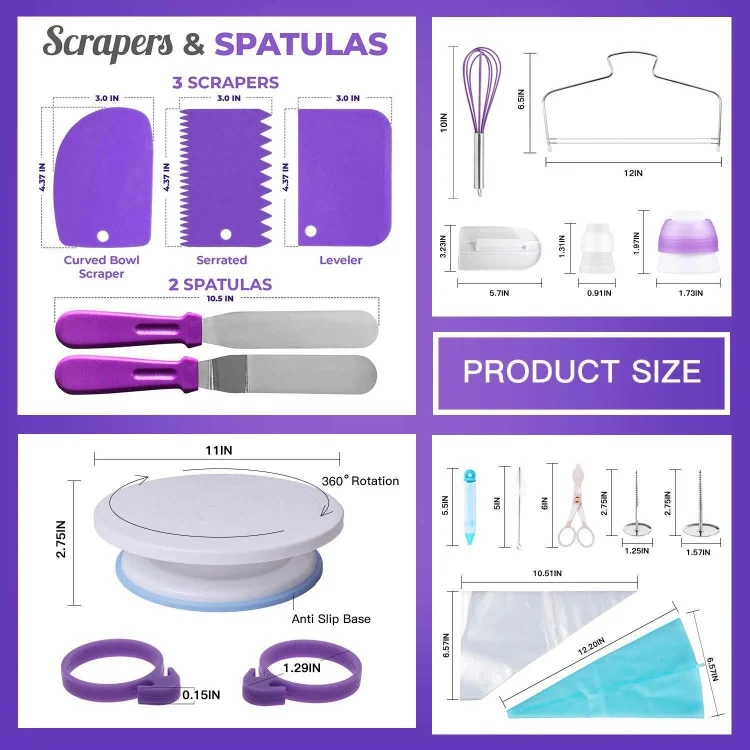 TBD05486642_2.webp 137 in 1 Cake Turntable Set Decorating Mouth Decorating Bag Baking Tool - Image 3