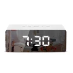 LED Mirror Alarm Clock Digital Snooze Table Clock Electronic Time Temperature Large Display with Wake Up Light - Image 2