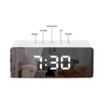 LED Mirror Alarm Clock Digital Snooze Table Clock Electronic Time Temperature Large Display with Wake Up Light - Image 4