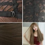Wig Female Long Hair Full Headgear Straight Hair Natural Air Bangs Full Top Wig - Image 4
