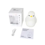 Creative Multifunctional Penguin Silicone Cute Beans Wake Children Sleeping LED Electronic Alarm Clock - Image 3