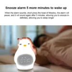 Creative Multifunctional Penguin Silicone Cute Beans Wake Children Sleeping LED Electronic Alarm Clock - Image 8