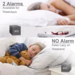 Multicolor Sounds Control Wooden Clock Modern Digital LED Desk Alarm Clock Thermometer Timer - Image 8