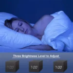 Multicolor Sounds Control Wooden Clock Modern Digital LED Desk Alarm Clock Thermometer Timer - Image 9