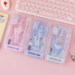 AIHAO Compass/Mechanical Pencil/Eraser/Pen Core/Ruler/Protractor Stationery Set Random Colour Delivery - Image 2