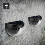 2 PCS LED Solar Wall Light Outdoor Semicircular Fence Garden Lawn Light - Image 5