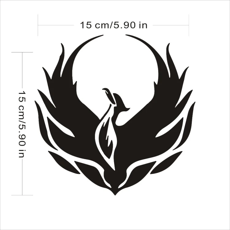 TBD0550347001_B1.webp 4 PCS Car Personality Decals Electric Car Stickers Decoration Fire Phoenix Totem - Image 2