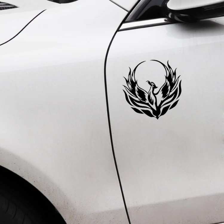 TBD0550347001_B2.webp 4 PCS Car Personality Decals Electric Car Stickers Decoration Fire Phoenix Totem - Image 3