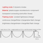 Peacock Lights LED Fishing Net Lights Outdoor Waterproof String Lights Holiday Decoration Lights, EU Plug - Image 2