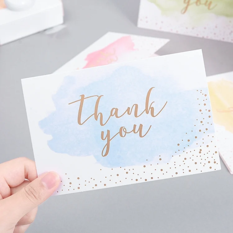 TBD0551592801_B2.webp 6pcs / Set Greeting Card Thank You Card Set Thanksgiving Holiday Gift Watercolor Card - Image 3