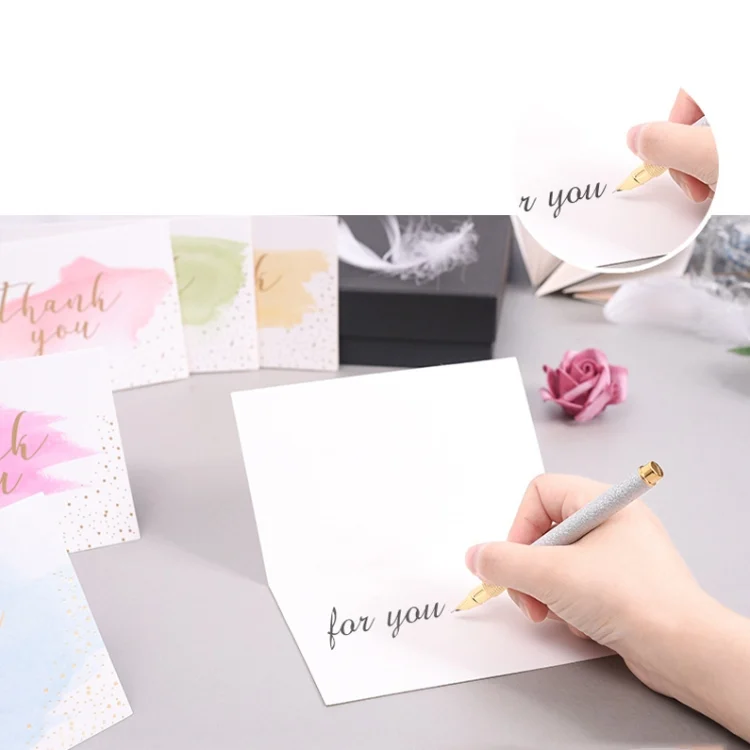 TBD0551592801_B3.webp 6pcs / Set Greeting Card Thank You Card Set Thanksgiving Holiday Gift Watercolor Card - Image 4