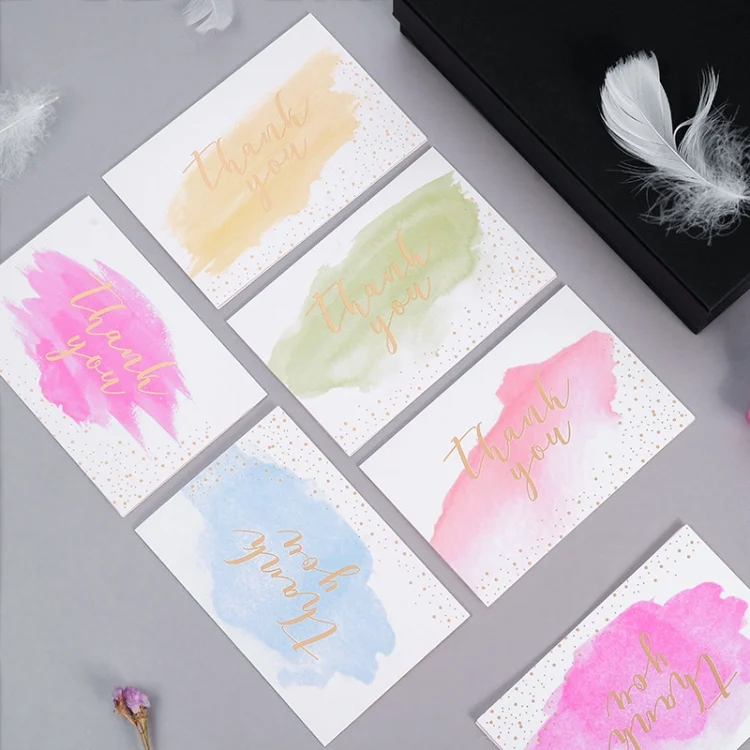 TBD0551592801_B4.webp 6pcs / Set Greeting Card Thank You Card Set Thanksgiving Holiday Gift Watercolor Card - Image 5
