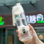 Cartoon Cat Pattern Tea Water Separation Plastic Cup With Spoon - Image 10