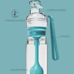 Cartoon Cat Pattern Tea Water Separation Plastic Cup With Spoon - Image 2