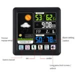 TS-3310 Wireless Weather Clock Multifunctional Color Screen Clock Creative Home Touch Screen Thermometer - Image 4