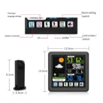 TS-3310 Wireless Weather Clock Multifunctional Color Screen Clock Creative Home Touch Screen Thermometer - Image 5