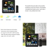 TS-3310 Wireless Weather Clock Multifunctional Color Screen Clock Creative Home Touch Screen Thermometer - Image 6