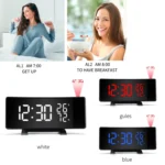 Three-color Projection Radio Alarm Clock USB Digital Alarm Clock Thermometer & Hygrometer - Image 11
