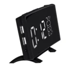 Three-color Projection Radio Alarm Clock USB Digital Alarm Clock Thermometer & Hygrometer - Image 3