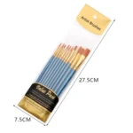 ZHU TING 10 in 1 Pearl Rod Nylon Hair Combination Brush Oil Paint Brush - Image 2