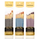 ZHU TING 10 in 1 Pearl Rod Nylon Hair Combination Brush Oil Paint Brush - Image 6