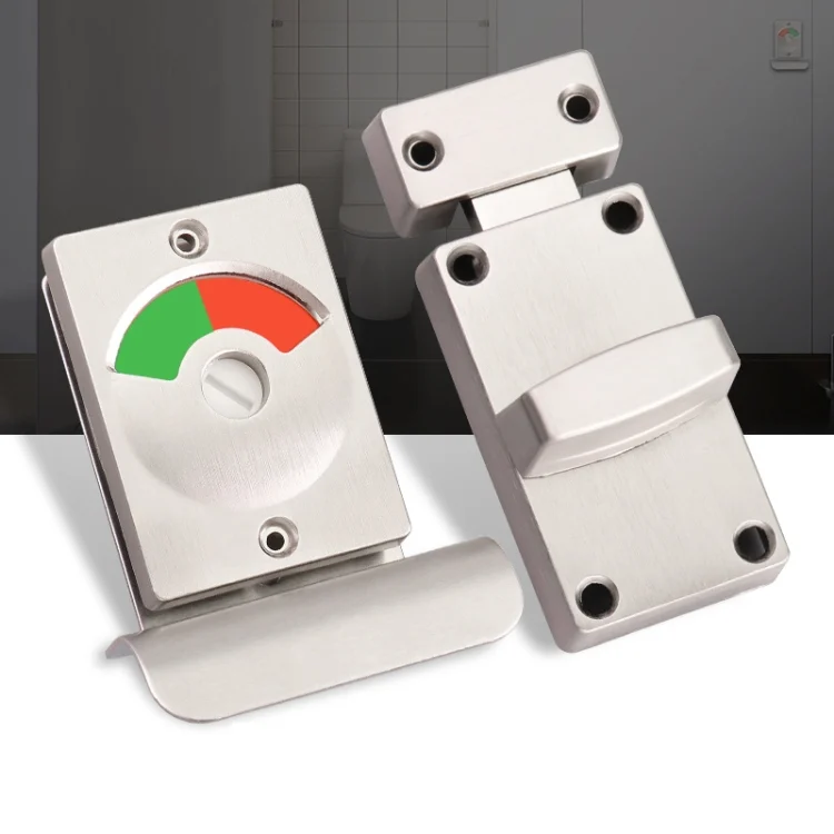 Toilet Red & Green Display Door Lock Public Toilet Stainless Steel Bolt Lock