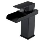 LED Three Lights Hot Cold Water Faucet Bathroom Waterfall Faucet CN Plug - Image 7