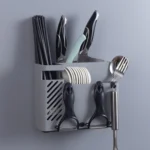 Chopsticks Basket Rack Wall-Mounted Chopstick Cage Household Multifunctional Spoon Knife Holder Integrated CStorage Box