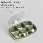 Portable Small Pill Box Sealed Portable Travel Pill Box Green 4 Grid - Image 6