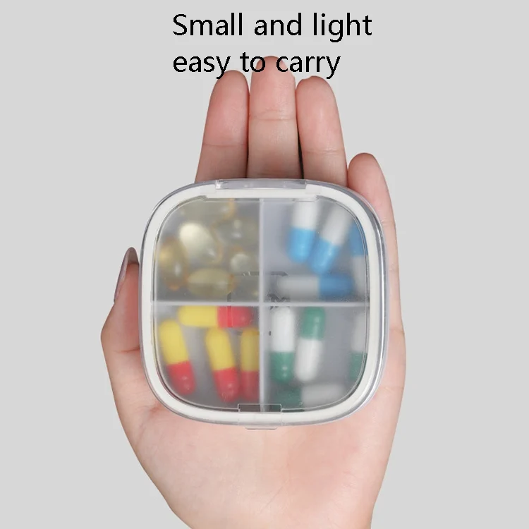 TBD0552490503_B7.webp Portable Small Pill Box Sealed Portable Travel Pill Box Green 4 Grid - Image 8
