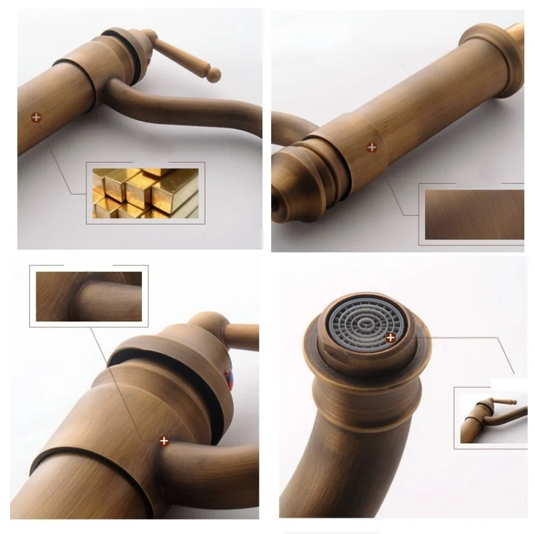 TBD05524913_2.webp Single Hole Seated Copper Faucet Antique Basin Faucet - Image 3