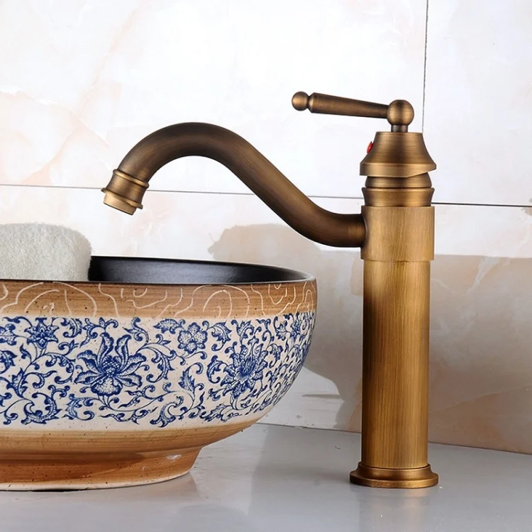 TBD05524913_3.webp Single Hole Seated Copper Faucet Antique Basin Faucet - Image 4