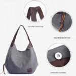 Canvas Bag Simple Wild Lady Retro Art Casual Bag Single Shoulder Bag - Image 6