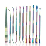 11 in 1 Color Titanium Stainless Steel Nail Steel Push Nail File - Image 2