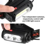 TG-TD113 T6+COB Head-Mounted USB Charging Rotating Multi-Function Headlight White Red And Green Three Light Sources Headlight - Image 7