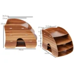 Office Supplies Curved Desktop A4 Storage Box Wooden File Rack Data Rack Shelf - Image 2