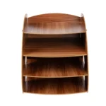 Office Supplies Curved Desktop A4 Storage Box Wooden File Rack Data Rack Shelf - Image 3