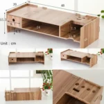 LCD Display Booster Wooden Keyboard Rack Desktop Storage Rack Shelf - Image 2