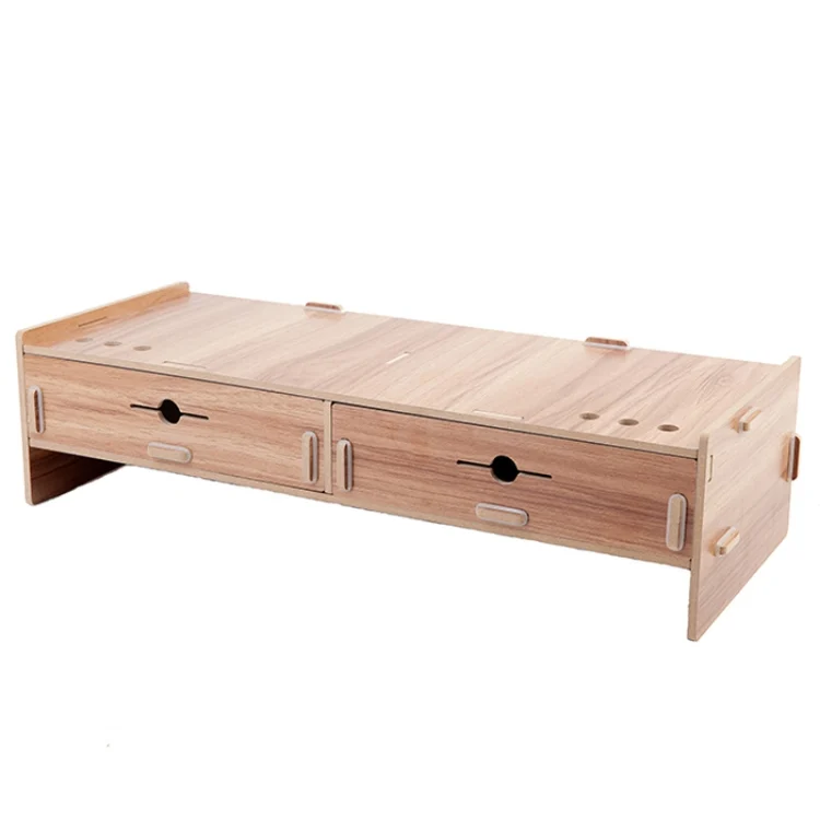 TBD0553572901A.webp LCD Monitor Increase Rack Wooden Keyboard Rack Desktop Storage Rack Shelf - Image 1