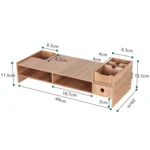 LCD Monitor Increase Rack Wooden Keyboard Rack Desktop Storage Rack Shelf - Image 3