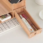 LCD Monitor Increase Rack Wooden Keyboard Rack Desktop Storage Rack Shelf - Image 8