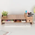 LCD Monitor Increase Rack Wooden Keyboard Rack Desktop Storage Rack Shelf - Image 9