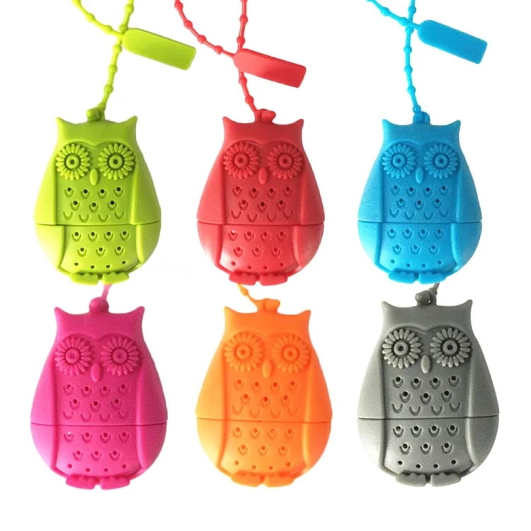 TBD055376301D_4.webp 2PCS Creative Cute Owl Tea Strainer Tea Bags  Food Grade Silicone Tea Infuser Filter - Image 5