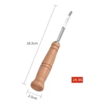 Bread Trimming French Stick Cutting Knife Dough Bisector Curved Stainless Steel Dough Cutter With Wooden Handle - Image 2