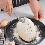 Bread Trimming French Stick Cutting Knife Dough Bisector Curved Stainless Steel Dough Cutter With Wooden Handle - Image 5