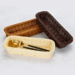 Rattan Woven Basket Cutlery & Fork Storage Basket - Image 5