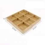 Hot Pot Bamboo Plate Compartmental Platter Vegetable Wood Tray Set - Image 6